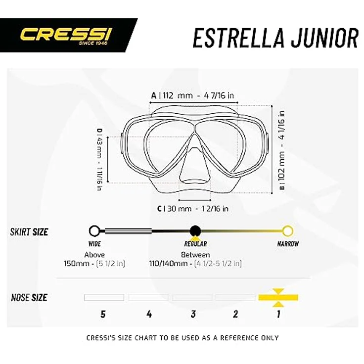 Cressi Premium Combo Schnorchelset Junior - erhältlich mit Marea Jr oder Estrella Jr Maske und Top-Schnorchel, Unisex Kind – Bild 5