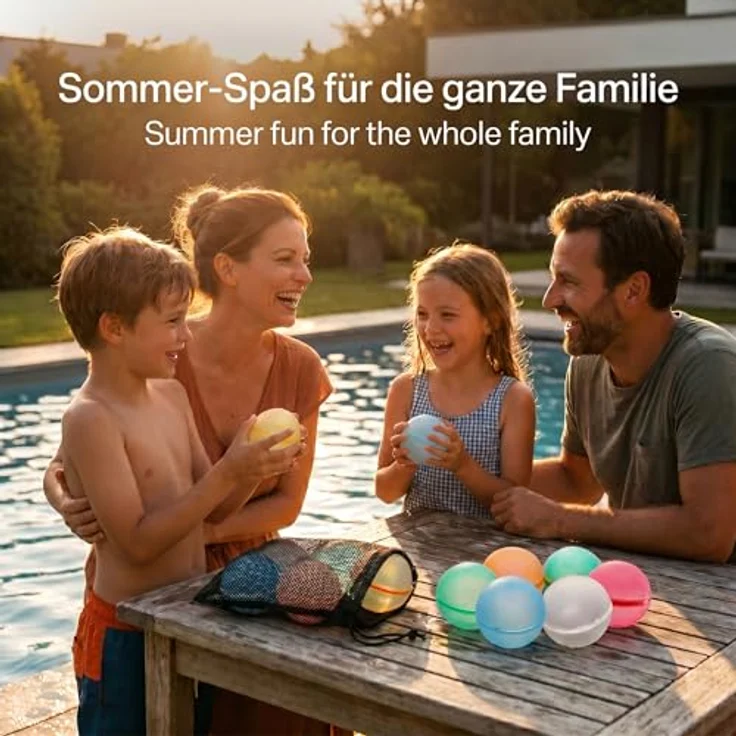 PRECORN Wiederverwendbare Wasserbomben, 6er Set – Selbstschließend in 1 Sekunde, biologisch abbaubare Splash-Bälle für Pool, Strand & Gartenparty – Bild 5