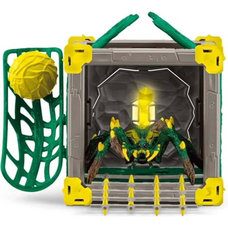 Schleich BattleCave Dschungeltarantel, Schleich Eldrador Creature mit gelb-grüner Färbung, kombinierbar mit anderen BattleCaves, 15 cm Kantenlänge – Bild 6