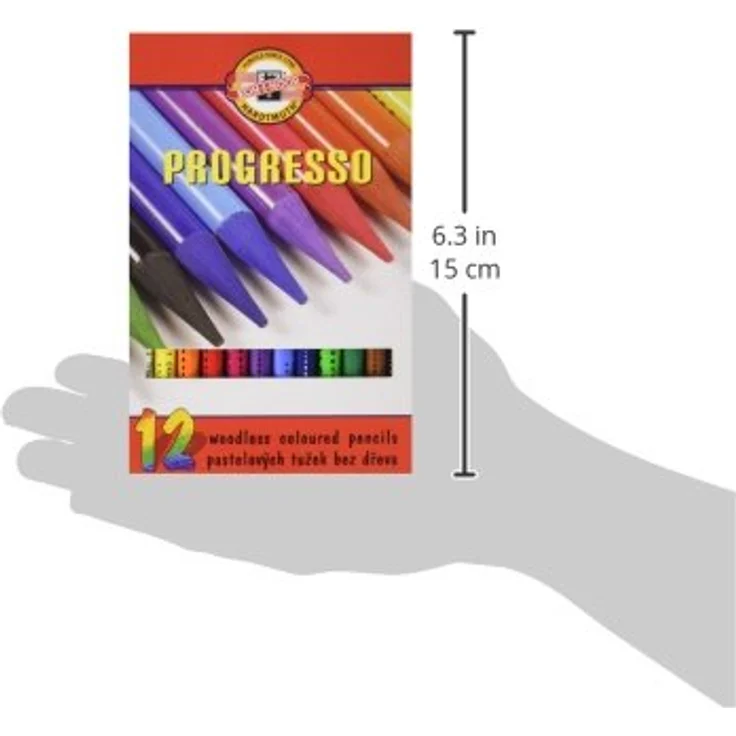 KOH-I-NOOR Progresso Buntstifte-Set, holzfrei, 12 Stück, hohe Farbintensität, 7,1 mm Mine für Detail- und Flächengestaltung – Bild 5
