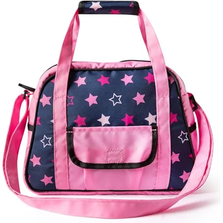 Bayer Design 69016AA Wickeltasche für Puppen, Blau/Rosa, mit Winkelunterlage und Stoffwindel – Bild 2