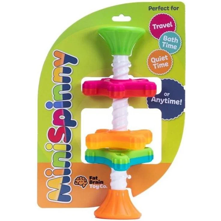 Fat Brain Mini Spinny, Babyspielzeug mit bunten Propellern und sensorischen Texturen, für Kinder ab 10 Monaten