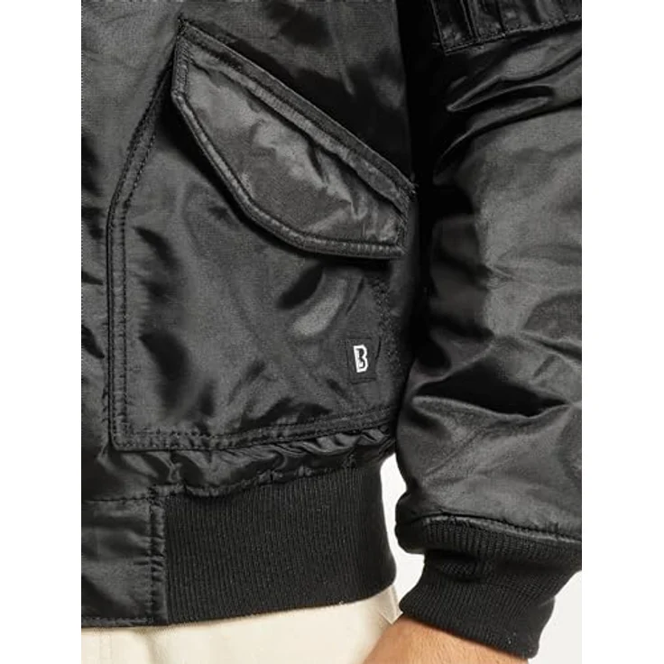 Brandit Herren CWU Jacket hooded, Bomberjacke mit Teddyfell, wind- und wasserabweisend, blau – Bild 9