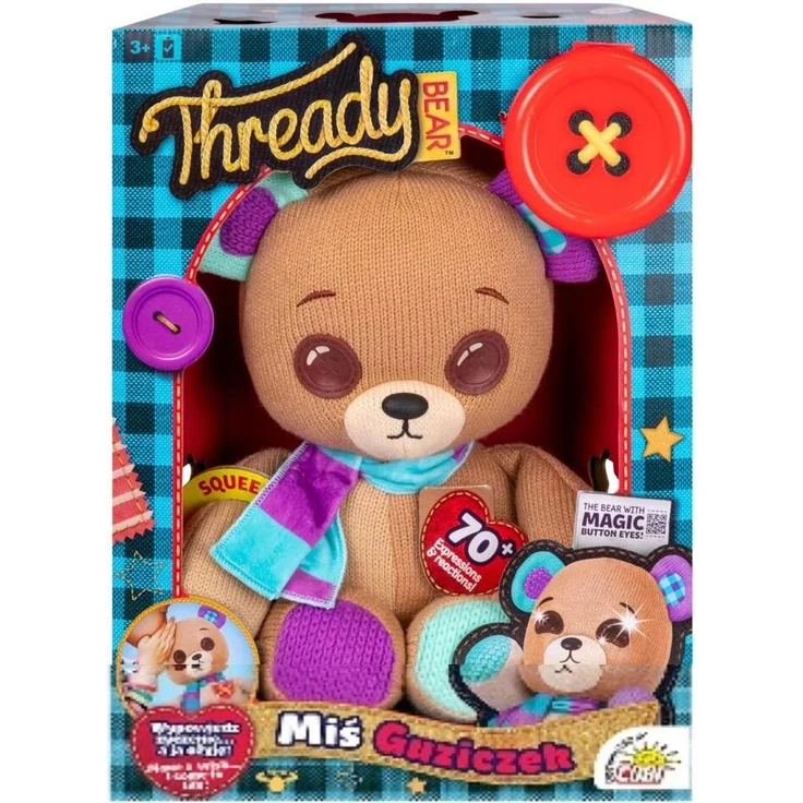Cobi Mi Guziczek (Thready Bear), interaktives Kuscheltier mit 70+ Reaktionen, 36 cm, für Kinder 3-5 Jahre