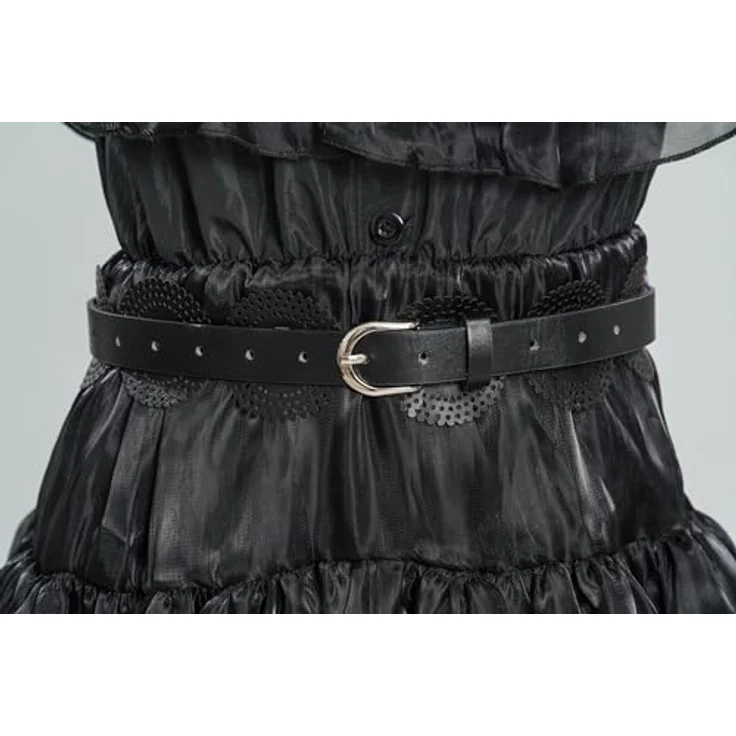 Chaks Ballkleid Wednesday, offiziell lizenziertes Kostüm in schwarz, Größe 134/140 für Halloween und Kostümpartys – Bild 4