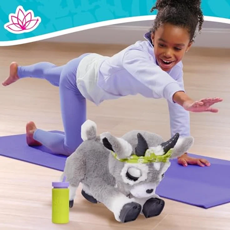 Just Play furReal Daisy, die Yoga-Ziege, interaktives Spielzeug, 29 cm große Plüsch-Ziege mit Soundeffekten, grau, Kinderspielzeug ab 4 Jahren – Bild 2