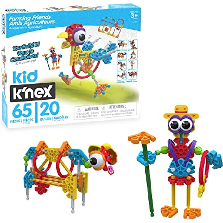 K'Nex Kid K'NEX Farmin' Friends 20 Model Building Set 61pc, Bauernhofthematik, lehrreich, ab 3 Jahren – Bild 1