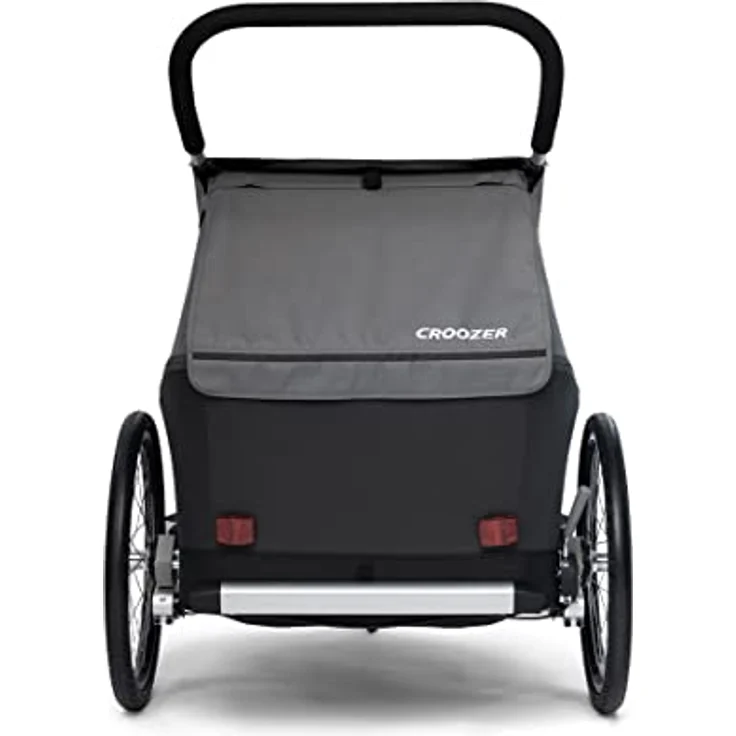 Croozer Fahrradkinderanhänger Kid Keeke 2, Fahrradanhänger für 2 Kinder inkl. Buggy Rad, mit Croozer AirPad® Federung, 20" Speichenlaufrädern, silber – Bild 2