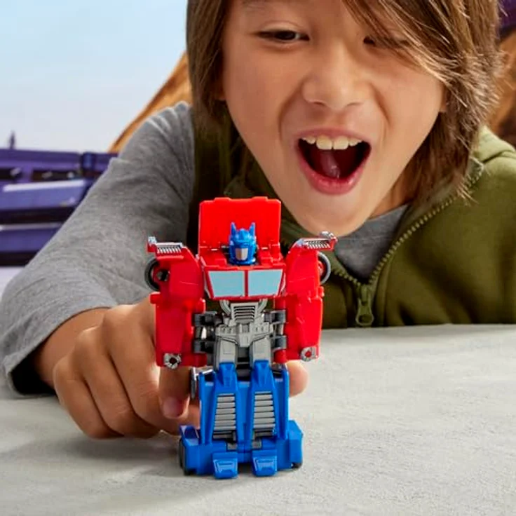 Transformers EarthSpark 1-Step Smash Changers Optimus Prime, 10 cm große Action-Figur, verwandelbar zwischen Roboter und Truck – Bild 3