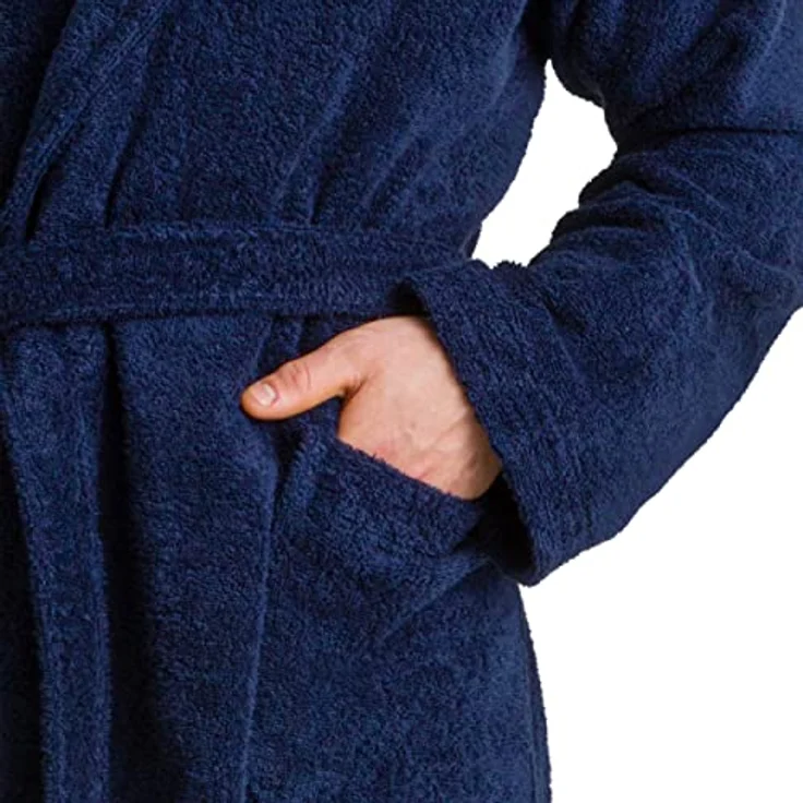 MÖVE Superwuschel Bademantel, Dunkelblau, aus Premium Baumwolle, unisex, Oeko-Tex® Standard 100, saugstark und pflegeleicht – Bild 2