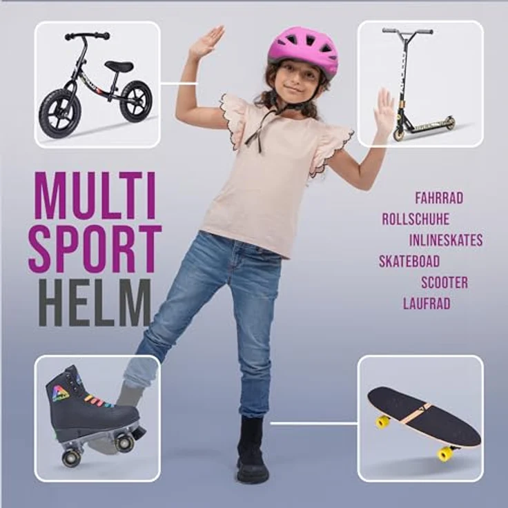 Apollo Kinder Fahrradhelm, Multisport Helm für Kinder & Jugendliche, verstellbar, ab 3 Jahre, Größe 48-52 cm (S), trendige Farben & Muster, mit Reflektor, Sicherheit für Fahrrad & Roller – Bild 3