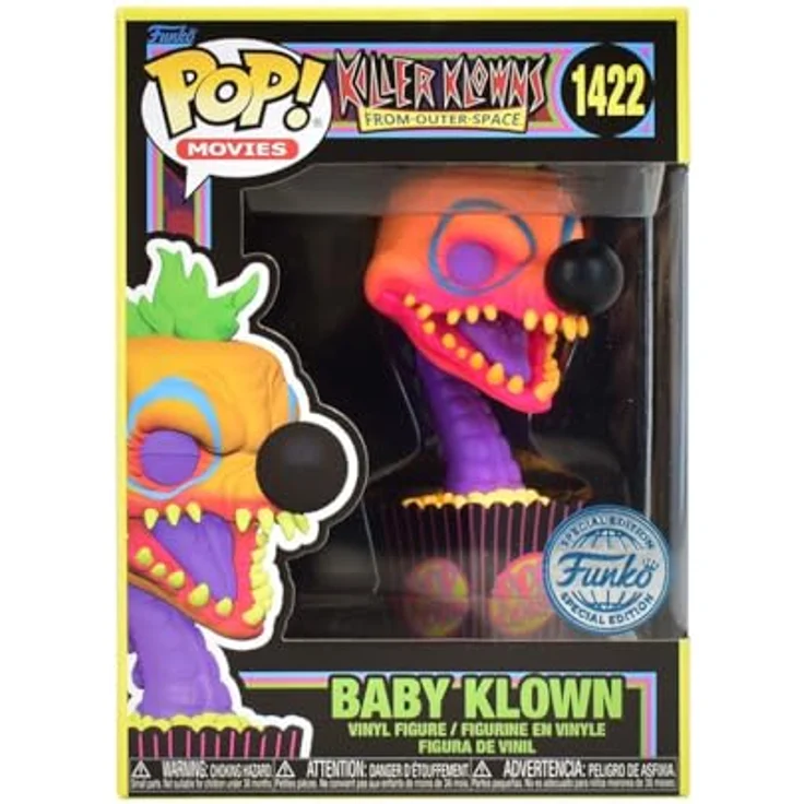 Funko Pop! Killer Klowns 1422 Baby Klown Black Light Special Edition, Sammelfigur aus Vinyl, Disney Motiv, für Geburtstag - Wohnzimmer – Bild 3
