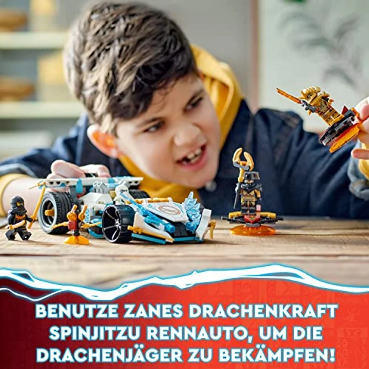 LEGO 71791 NINJAGO Zanes Drachenpower-Spinjitzu-Rennwagen, Spielzeug für Kinder ab 7 Jahren, Jungen & Mädchen, Fahrzeug-Bausatz mit Spinnfunktion und 4 Minifiguren – Bild 3