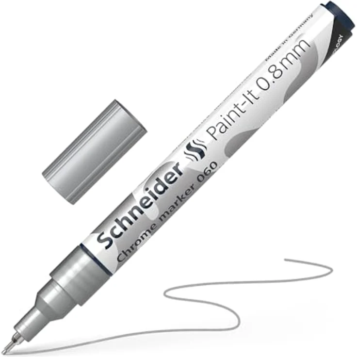 SCHNEIDER NOVUS Chrommarker 060, Metallischer Marker mit 0.8 mm Strichbreite und hochpigmentierter, wischfester Tinte – Bild 3