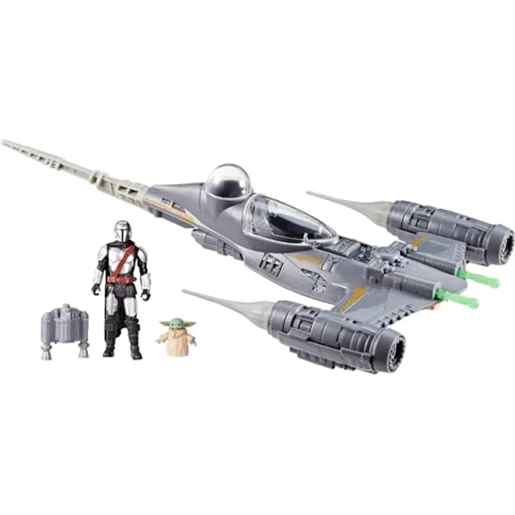 Star Wars Epic Hero Series N-1 Sternenjäger des Mandalorianers, große Action-Figur (10 cm) mit Grogu Figur (3 cm) und abnehmbaren Accessoires, 43 cm langes Raumschiff mit schusssicheren Projektile Öffnungen – Bild 1