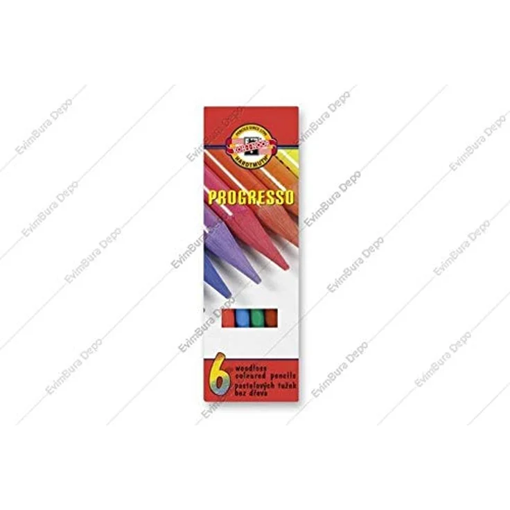 Koh-I-Noor 8755 Set von 6 Progresso Buntstiften, FSC-Holz in Präsentationspackung