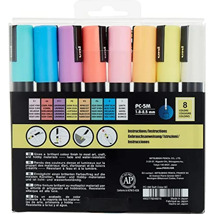 POSCA Marker Rundspitze 8er Set 1.8-2.5mm, Softcolors – Bild 3