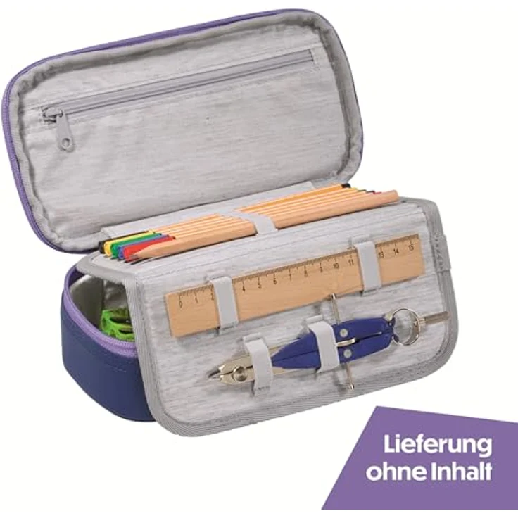 Coocazoo Mäppchen „Tarp Frosty Lilac”, lila, Federmäppchen mit großem Hauptfach, Stiftschlaufen und extra Fächern für Zirkel und Geodreieck, ideal für die 3. Klasse – Bild 2