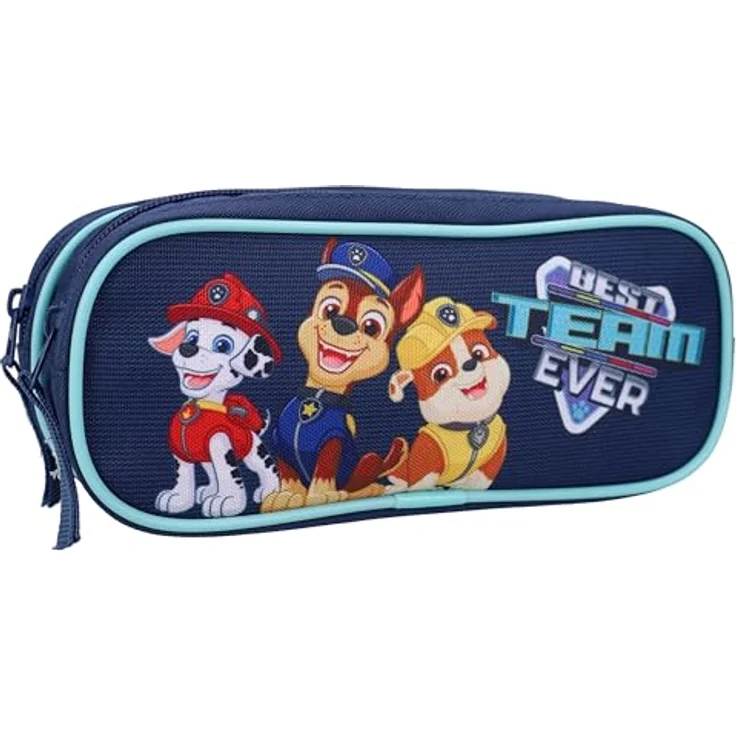 PAW PATROL Federmäppchen Best Team Ever, Doppelfach aus Polyester, 9 x 22 x 8 cm – Bild 1