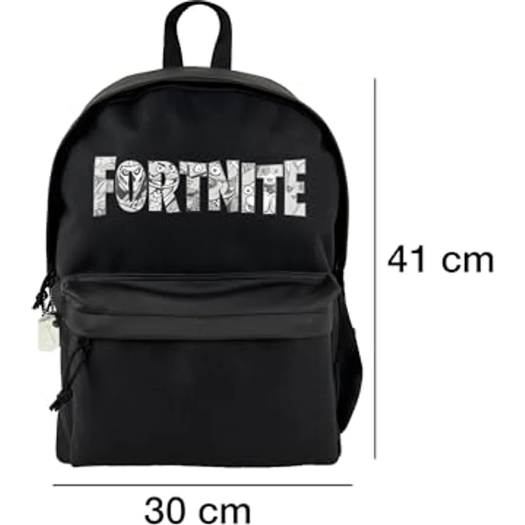 Fortnite Schulrucksack für Kinder, geräumiges Hauptfach, Fronttasche und Seitennetz, Polyester – Bild 7