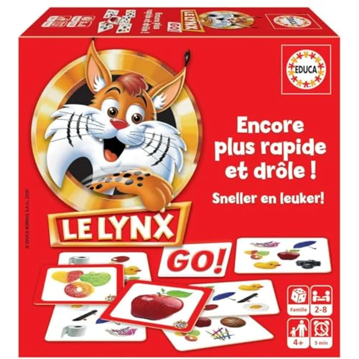 Educa Le Lynx – Lince GO Anrive, Kartenspiel für unterwegs mit 70 Karten, empfohlen ab 6 Jahren – Bild 1