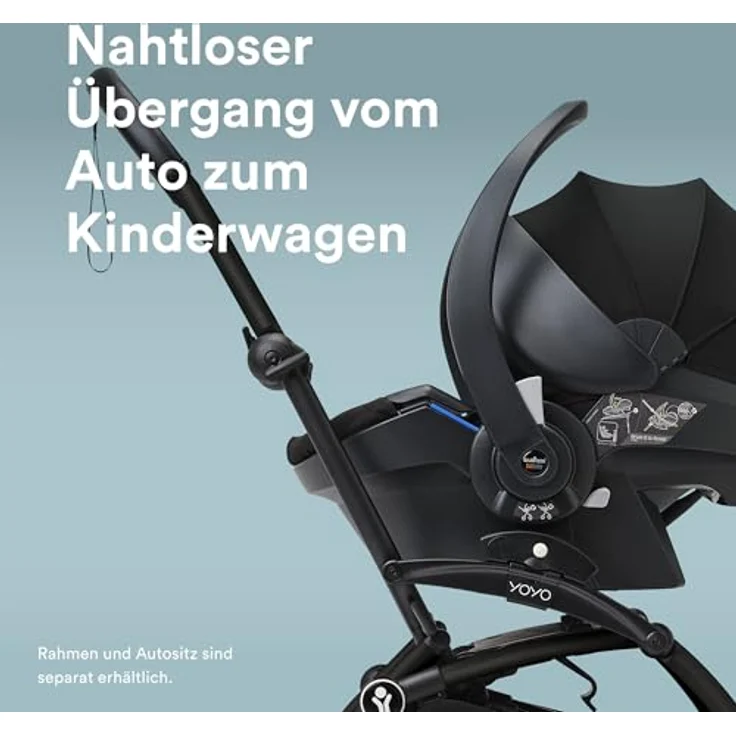 Stokke YOYO Autositzadapter Größe M, kompatibel mit BeSafe, Cybex und Maxi Cosi - für YOYO Kinderwagen – Bild 2