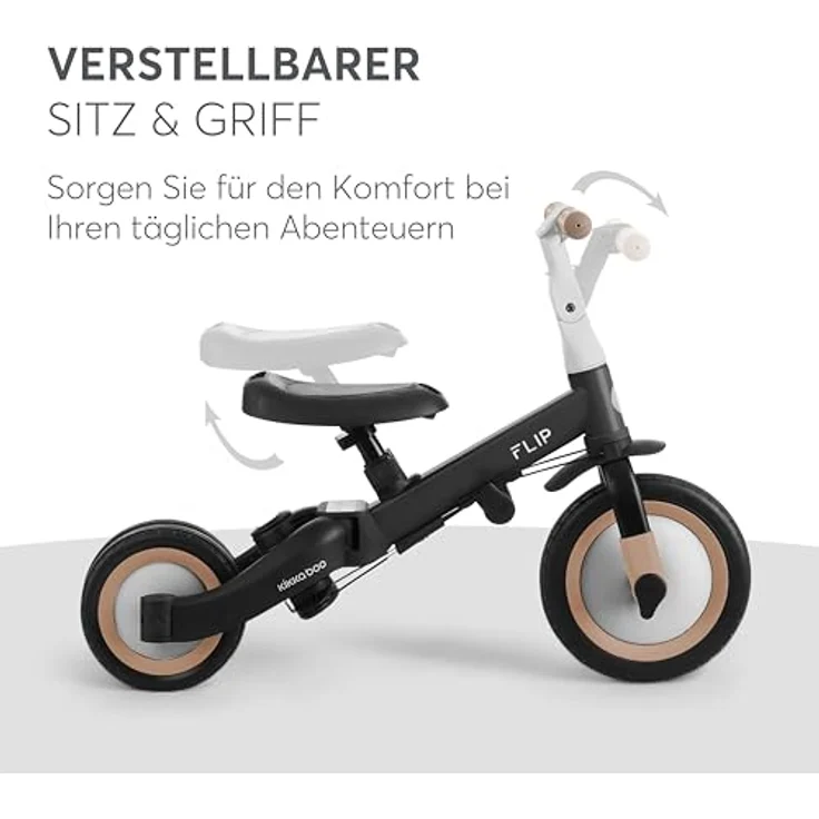 Kikkaboo Dreirad Flip 5 in 1, Stahlrahmen, rutschfeste Griffe, verstellbar, Mehrfarbig – Bild 2