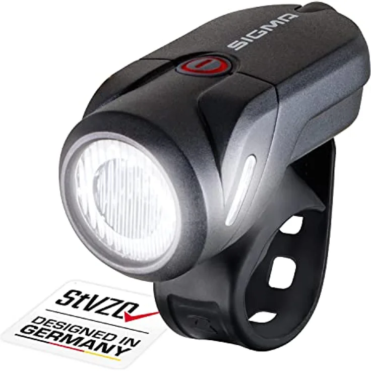 SIGMA SPORT Fahrradbeleuchtung AURA 35 USB Frontleuchte, wiederaufladbares Fahrradlicht mit 35 Lux, sportlich kompaktes Design
