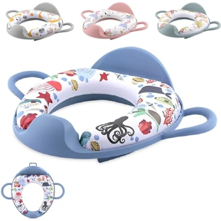 Lorelli Toilettensitz Rückenlehne Handgriff gepolstert, Spritzschutz, Kunststoff, Farbe:dunkelblau – Bild 1