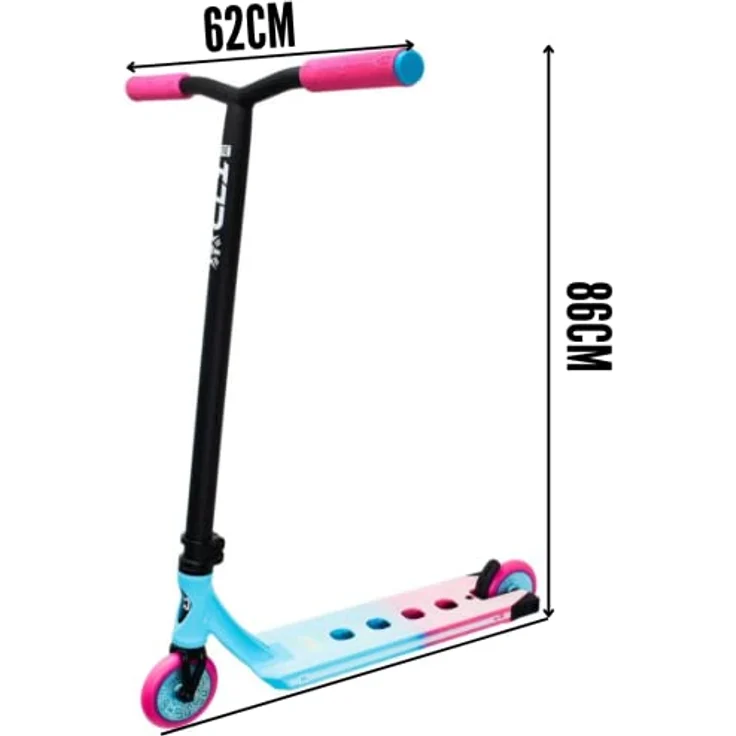 Fantic26 CORE Stunt-Scooter Trick Tret Roller 110mm Rollen I ABEC 9 I für Anfänger & Profi I Ab 5 Jahren I 78cm-95cm Höhe I Park CL1 Türkis/Pink – Bild 2