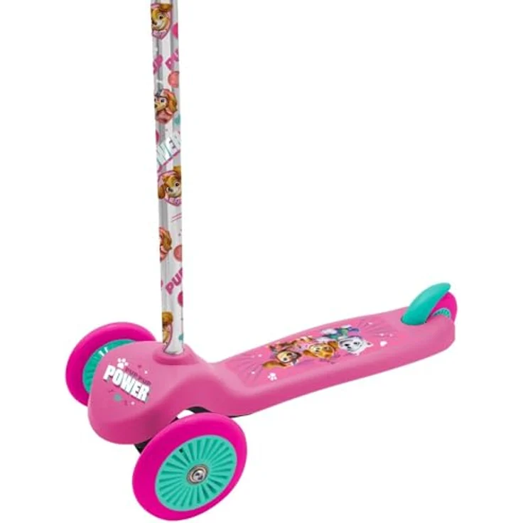 Seven 3-Rad Scooter Paw Patrol Girls, Kinder-Scooter mit Lean-to-Steer-Lenkung, rutschfestem Deck und Hinterradbremse, leicht und klappbar – Bild 2