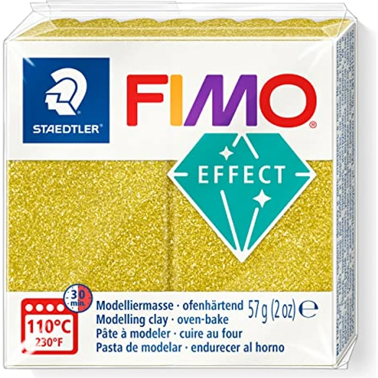 FIMO Modelliermasse effect Glitter, 57 g - FIMO, stilvolle Kreativarbeit mit Glitterpartikeln – Bild 2