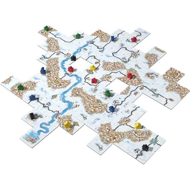 Hans im Glück, Carcassonne Winter-Edition V3.0, Familienspiel, Brettspiel, 2-5 Spieler, ab 7 Plus Jahren, 35 Minuten, Deutsch, Winterliche Optik – Bild 3