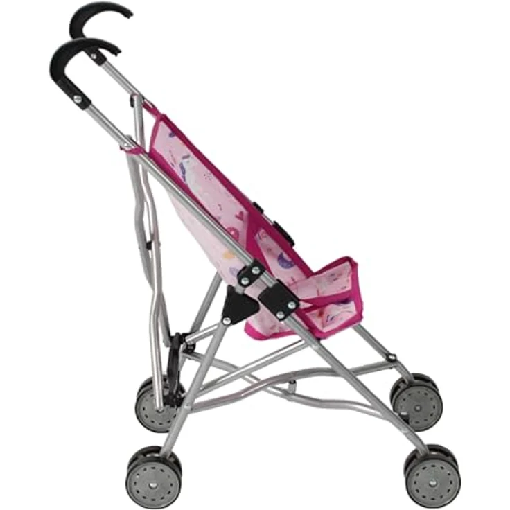 Bayer Chic 2000 Puppenbuggy Funny, Mini-Buggy für Puppen bis 50 cm, pink Einhorn, leicht zusammenklappbar – Bild 2