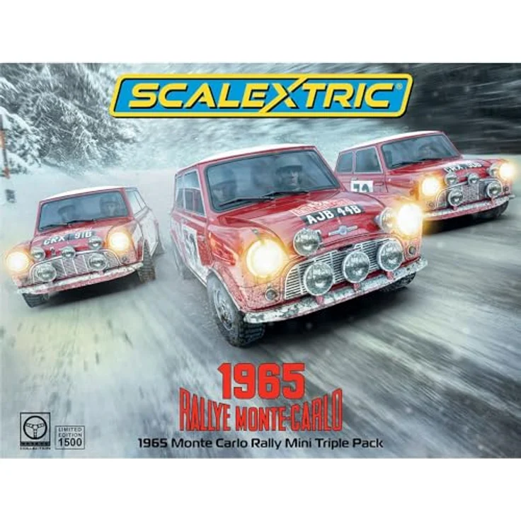 Scalextric 1965 Monte Carlo Rally Mini Triple Pack, 1:32 Modellautos im Set mit ikonischen roten Mini Coopers – Bild 2