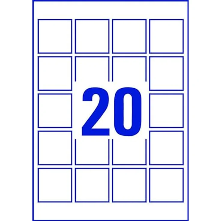 AVERY Zweckform L7121-25 Quadratische Etiketten (500 Klebeetiketten, 45x45mm auf A4, QR Code Aufkleber zum Bedrucken, selbstklebend, permanent haftende QR Code Etiketten) 25 Blatt, weiß – Bild 2