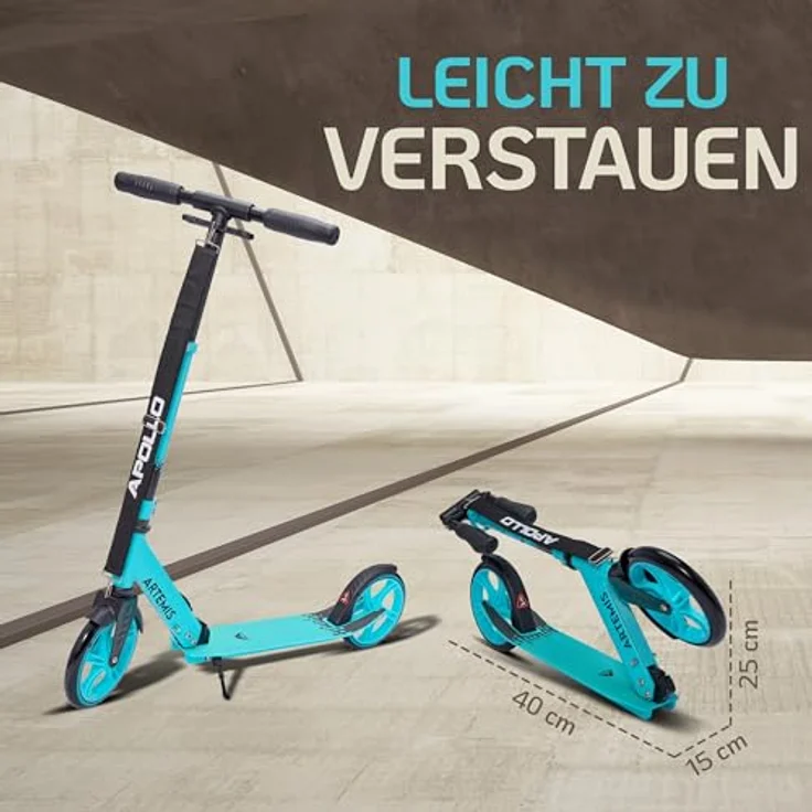 Apollo Artemis City Scooter, klappbar und höhenverstellbar, für Kinder ab 6 Jahren, mit robustem Rahmen und Big Wheels – Bild 3