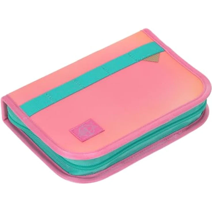 LÄSSIG Schulranzen Set Light Unique, 7-teiliges Schulset mit ergonomischem Tragesystem, geräumigem Hauptfach, Regenhülle und reflektierenden Elementen, Sunset Pink apricot – Bild 5
