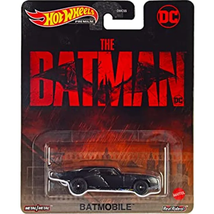 Hot Wheels Batmobil - Retro - Batman Batmobil Premium 1:64 Modellfahrzeug aus Die Cast Metall
