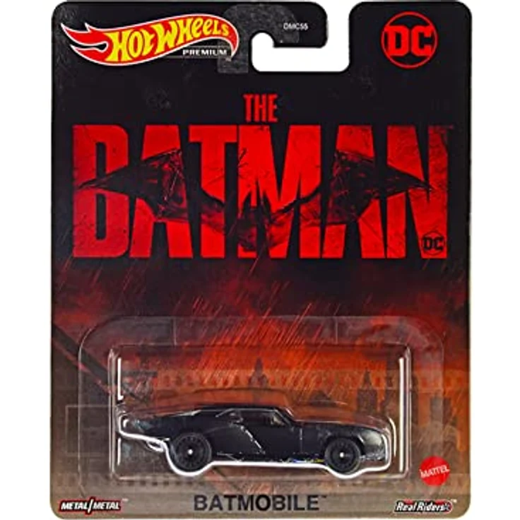 Hot Wheels Batmobil - Retro - Batman Batmobil Premium 1:64 Modellfahrzeug aus Die Cast Metall
