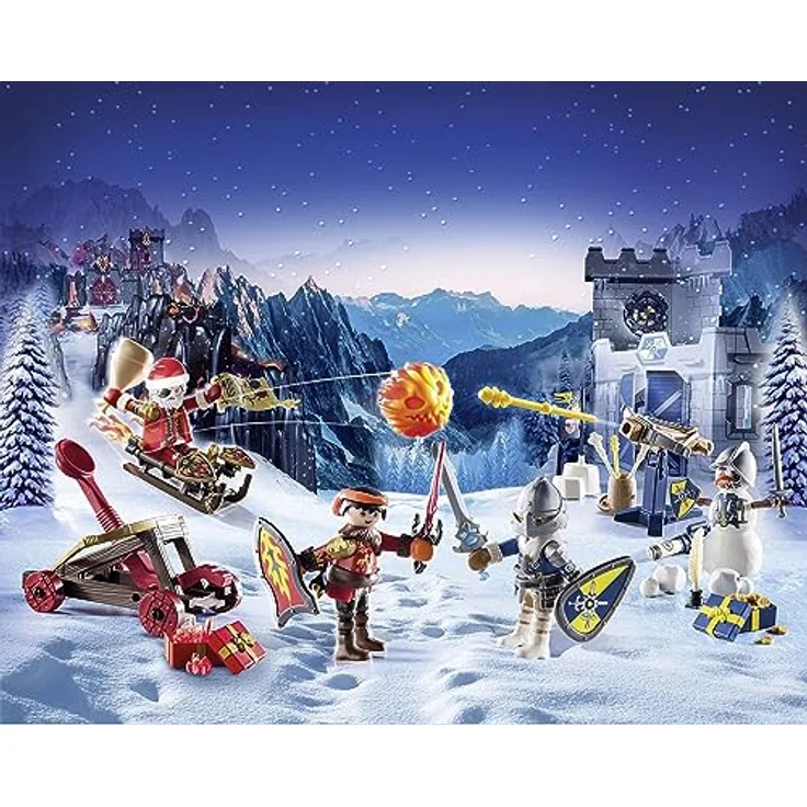 PLAYMOBIL Adventskalender Novelmore 71346 Kampf im Schnee, Adventskalender für Ritterfans mit Novelmore Figuren, Adventszeit voller Überraschungen, Spielzeug für Kinder ab 4 Jahren – Bild 3