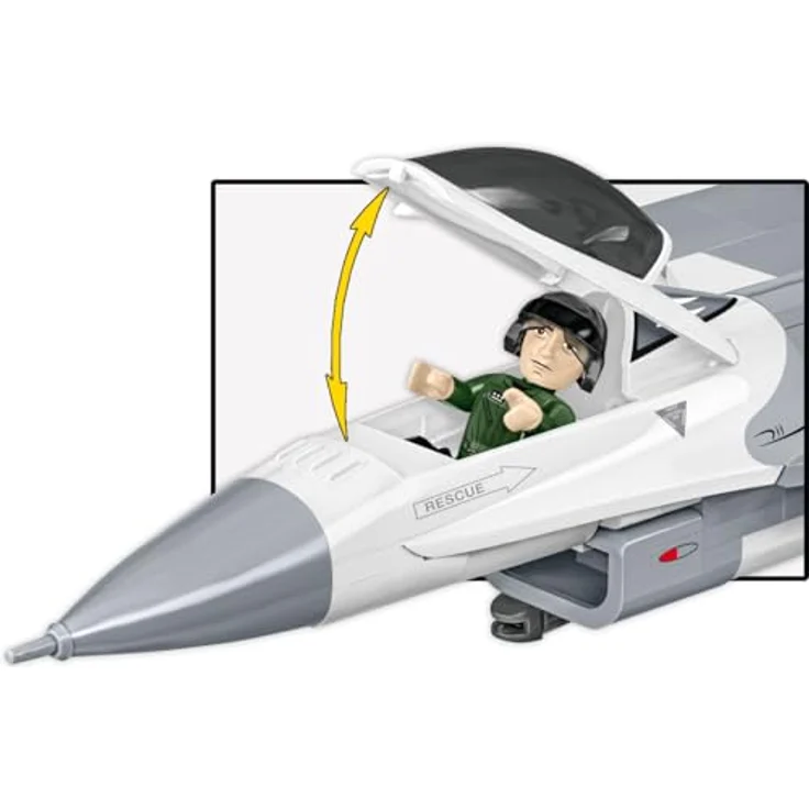 Cobi F-16C FIGHTING FALCON, Modellbausatz mit 463 Klemmbausteinen, Maßstab 1:48, offiziell lizenziert von Lockheed Martin, Sortiment mit realistischeren Bewaffnungen in hellem Farbschema – Bild 7