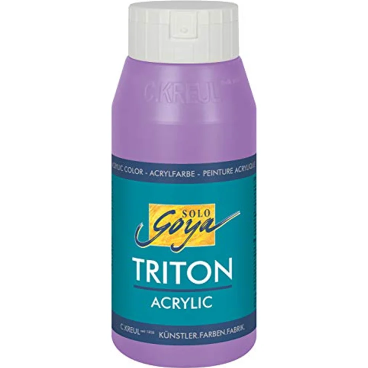 KREUL Solo Goya Triton Acrylfarbe Flieder, 750 ml, schnell und matt trocknend, gut deckend und wasserbasis, in Studioqualität – Bild 1