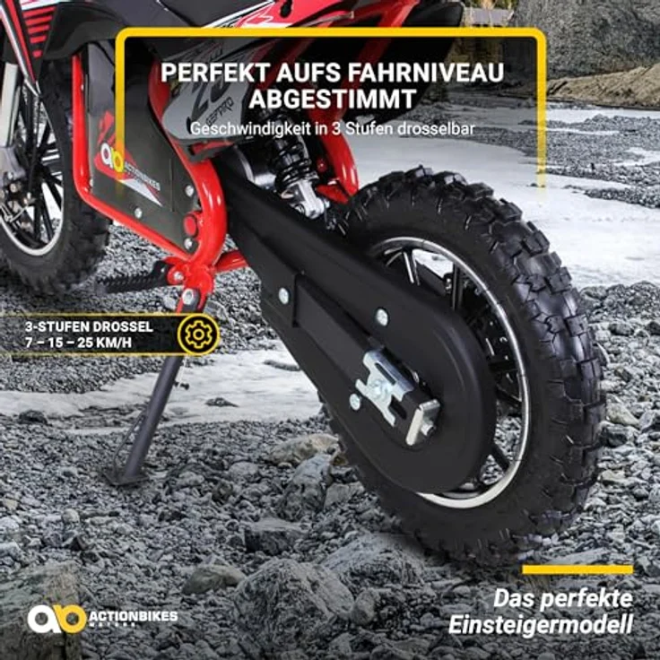 Kinder Mini Enduro Crossbike Gepard Elektro 500 Watt Motorcrossbike Pocketbike (Rot) – Bild 6