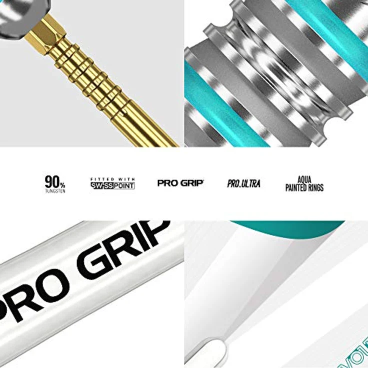 Target Darts Rob Cross 2 Gen, 90% Wolfram Steeldarts-Set (21g) mit Swiss Point und Pro Grip, Silber, Aqua und Weiß – Bild 5