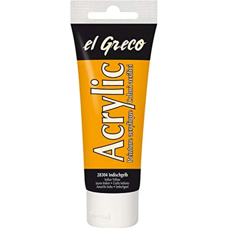 KREUL El Greco Acrylic 75 ml Tube indischgelb, hochpigmentierte Acrylfarbe in Studienqualität, buttrig vermalbar für pastose Malerei – Bild 1
