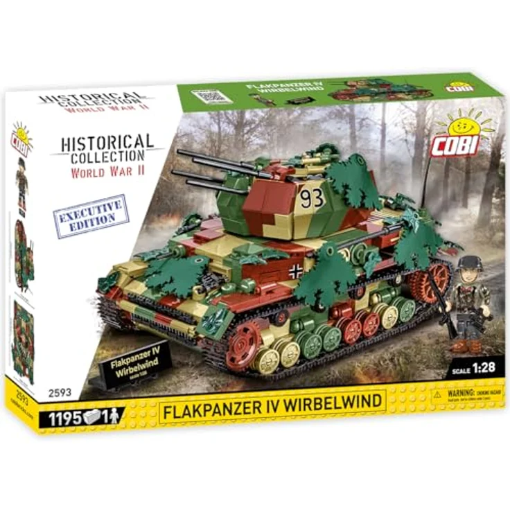 Cobi Executive Edition Flakpanzer IV Wirbelwind, 1:28 Modell mit 1.195 Bausteinen und drehbarer 2-cm-Flugabwehrkanone – Bild 2