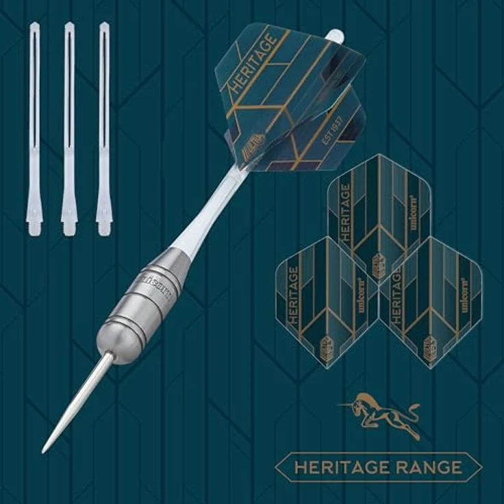 Unicorn Heritage Range Zippy 1981 Dartpfeile Set, blaugrün, 25 g - Langlebig und Design, Einfache Handhabung, Gutes Preis-Leistungs-Verhältnis – Bild 2