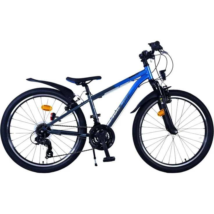 T&Y Trade Mountainbike 24 Zoll Kinder Jugend MTB Fahrrad Mountainbike Bike Rad Blau XC 22560, 21 Gang Shimano, Kettenschaltung, Federgabel, 21 Shimano Gang, Licht, Schutzbleche
