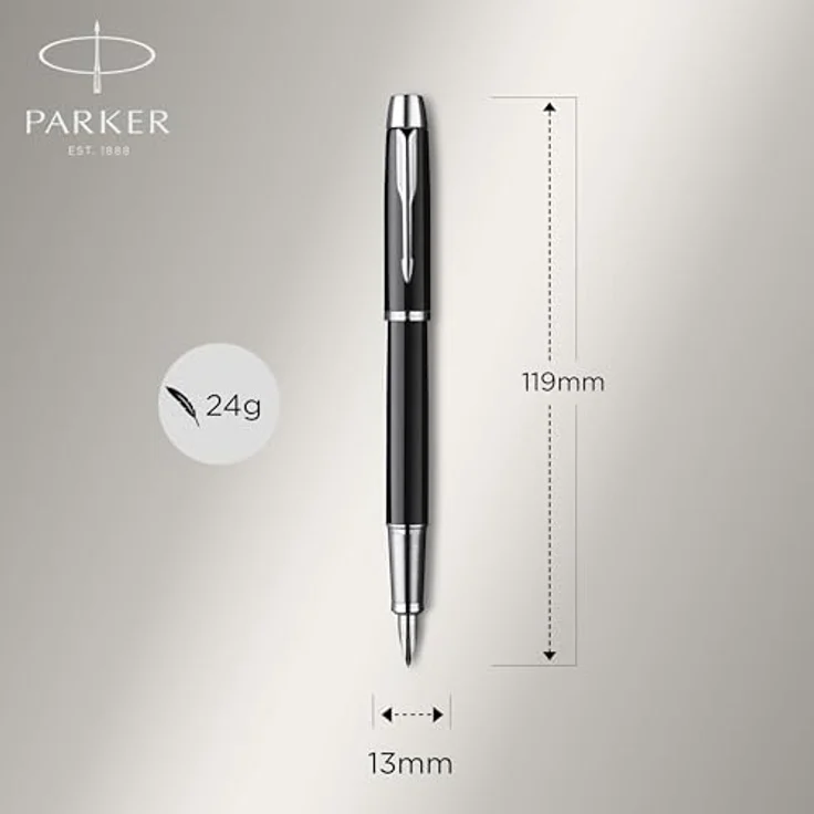 Parker Pen IM Duo Pen Gift Set, Füllfederhalter und Kugelschreiber mit schwarzer Lackoberfläche und Chromakzenten, präsentiert in eleganter Geschenkbox – Bild 5